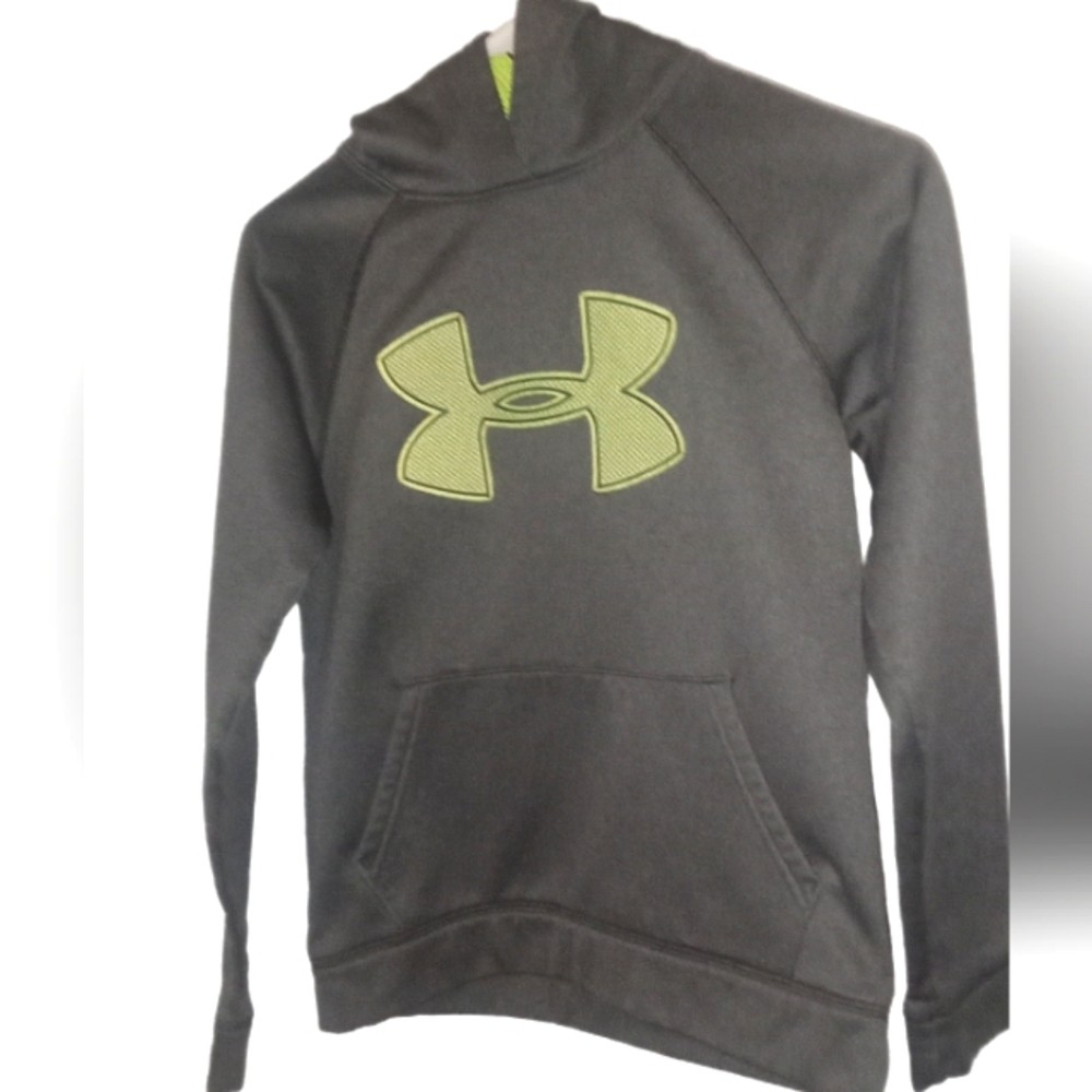 Under Armour Gray Hoodie with Neon Logo